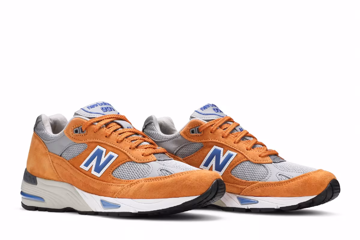 New Balance 991 Made In England Yellow Blue, view 9