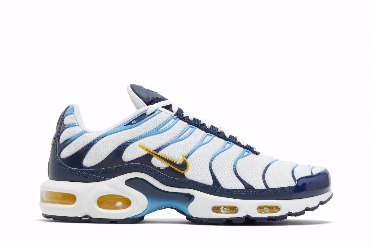 Nike Air Max Plus White Navy Gold, view 2