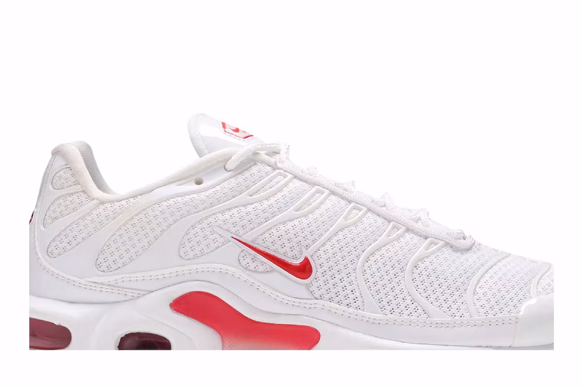 Nike Women's Air Max Plus White Track Red, view 3