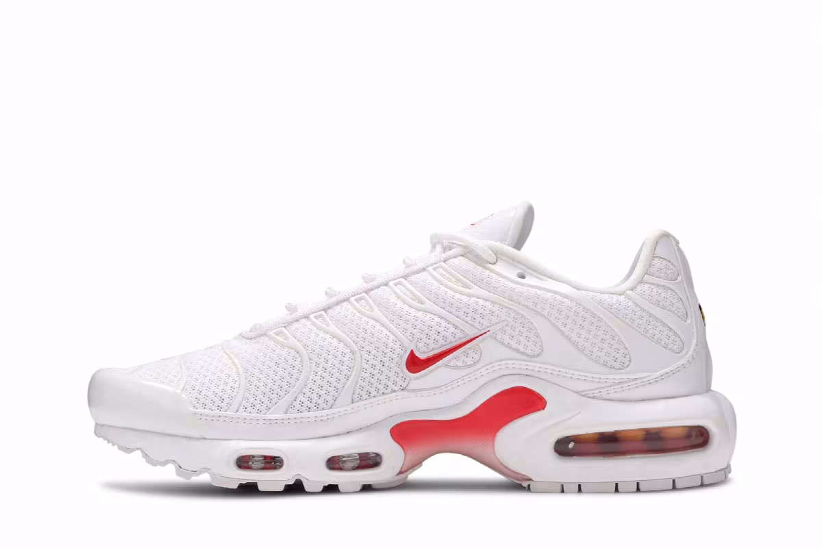 Nike Women's Air Max Plus White Track Red, view 4