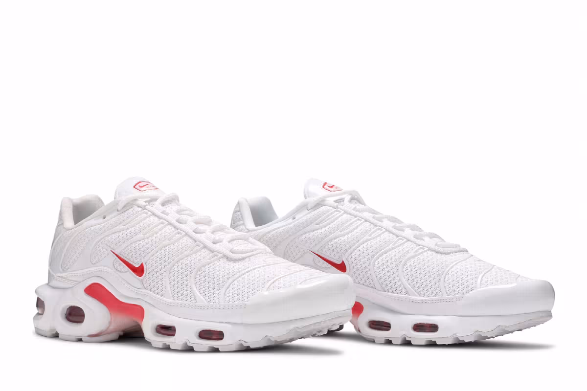 Nike Women's Air Max Plus White Track Red, view 9