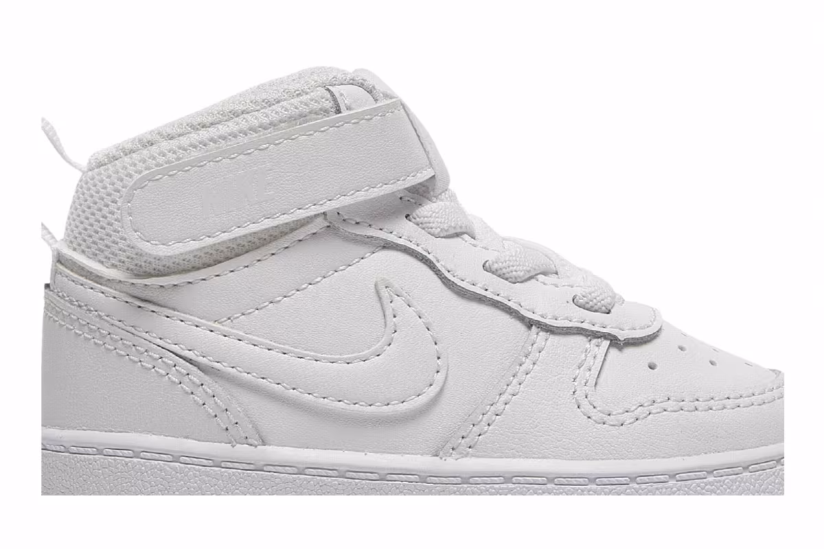 Nike Court Borough Mid 2 TD Triple White, view 3
