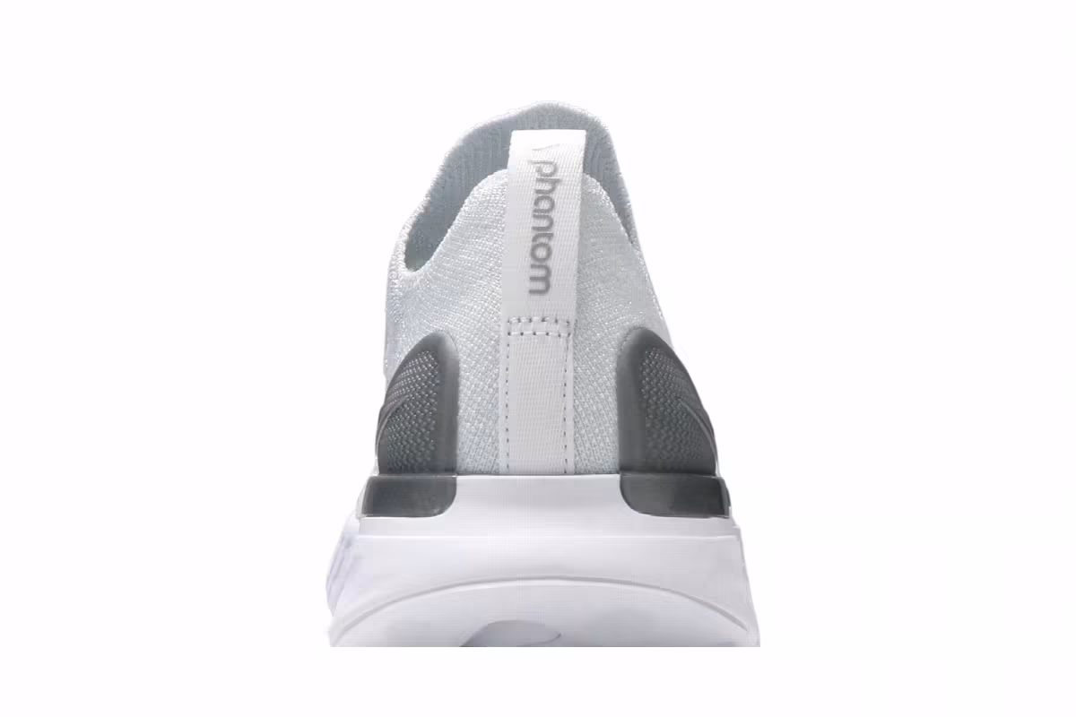 Nike Women's React Phantom Run Flyknit 2 True White Silver, view 8