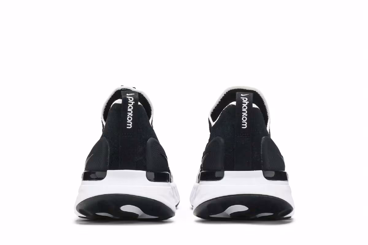 Nike React Phantom Run Flyknit 2 Black White, view 7