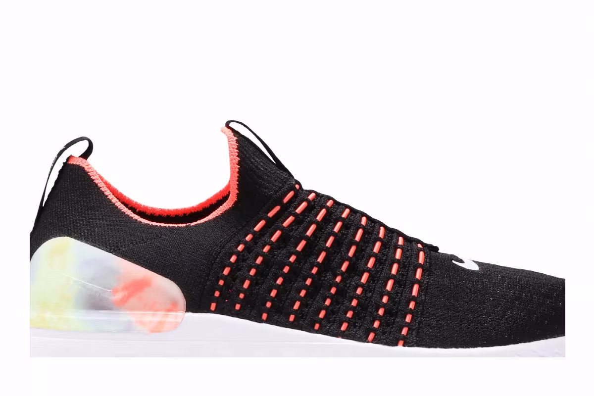Nike Women's React Phantom Run Flyknit 2 Black Bright Mango, view 3