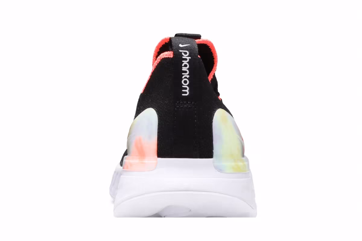 Nike Women's React Phantom Run Flyknit 2 Black Bright Mango, view 8