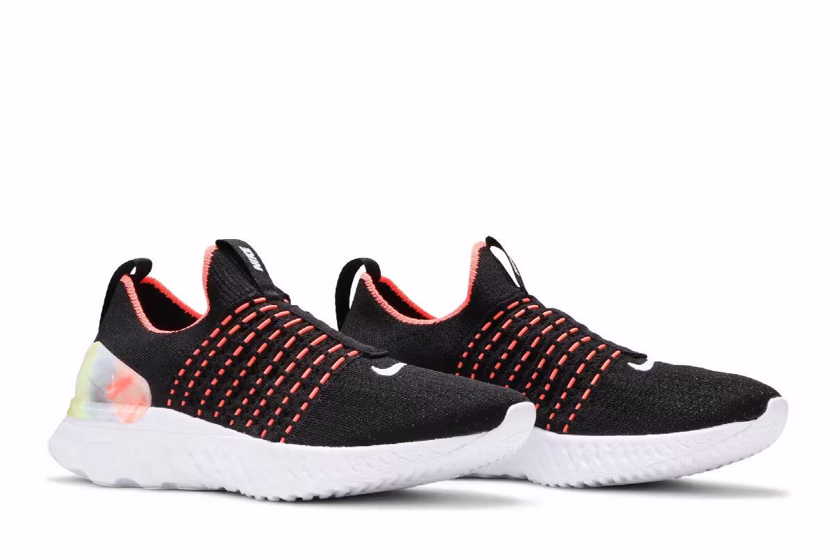 Nike Women's React Phantom Run Flyknit 2 Black Bright Mango, view 9