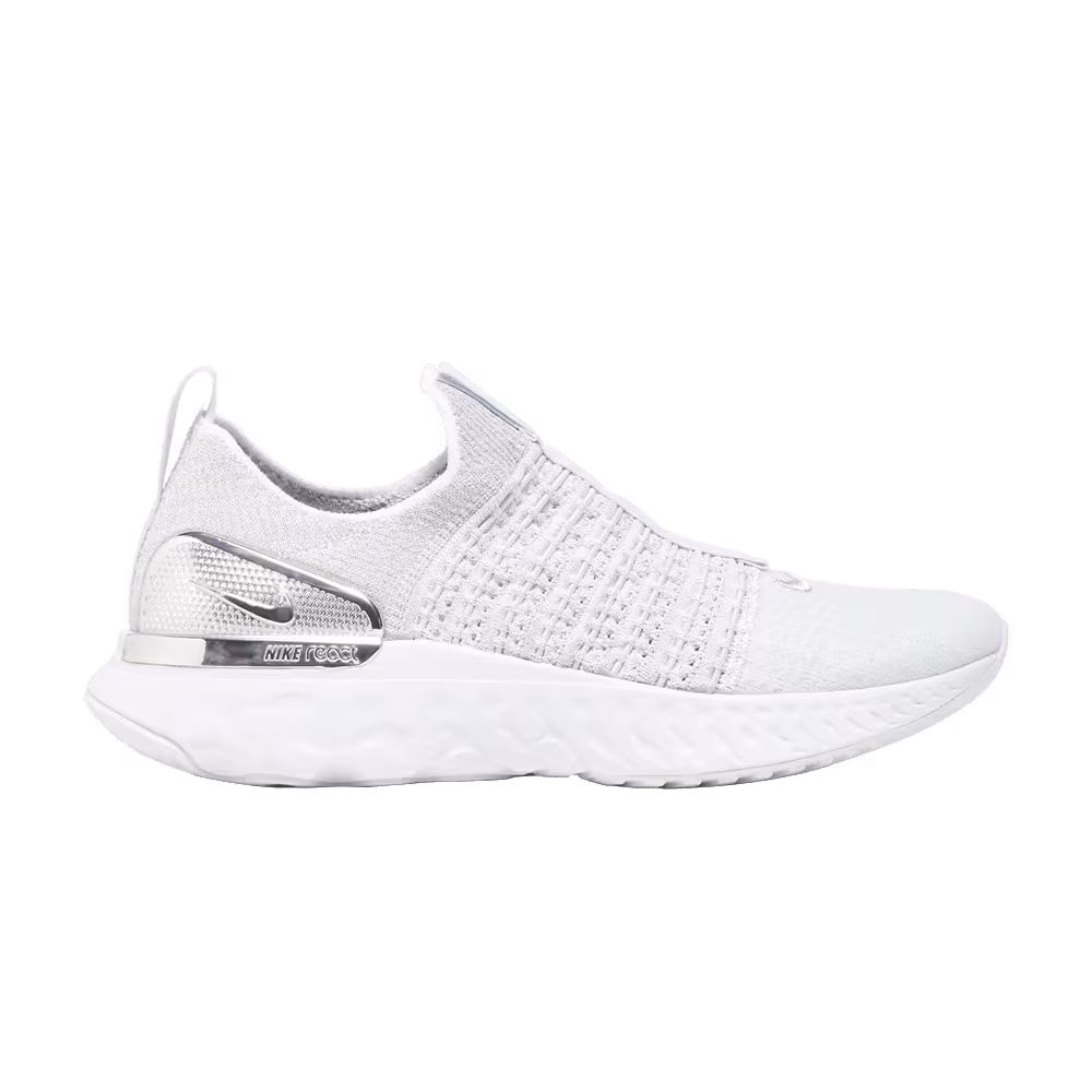 Nike Women's React Phantom Run Flyknit 2 Premium Pure Platinum White