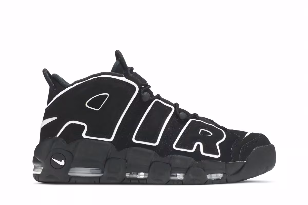 Nike Air More Uptempo Black White 2020, view 2