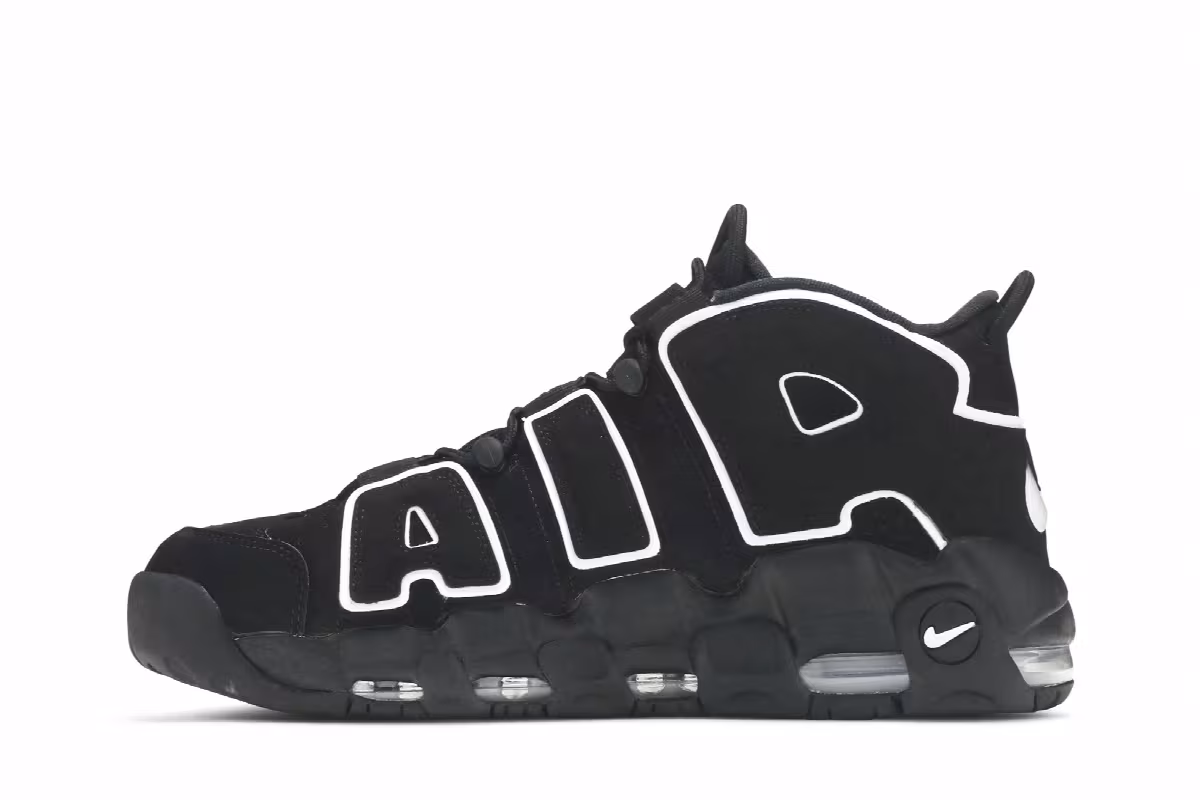 Nike Air More Uptempo Black White 2020, view 4