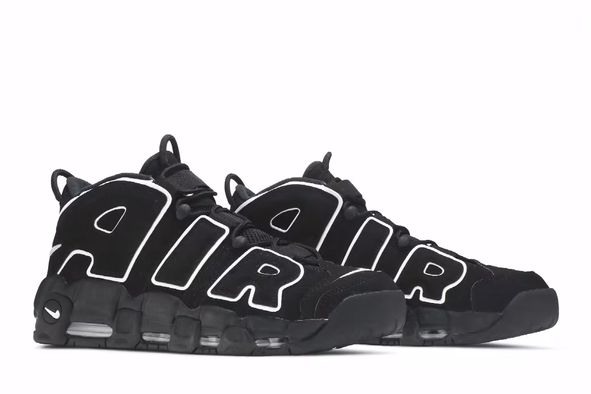 Nike Air More Uptempo Black White 2020, view 9