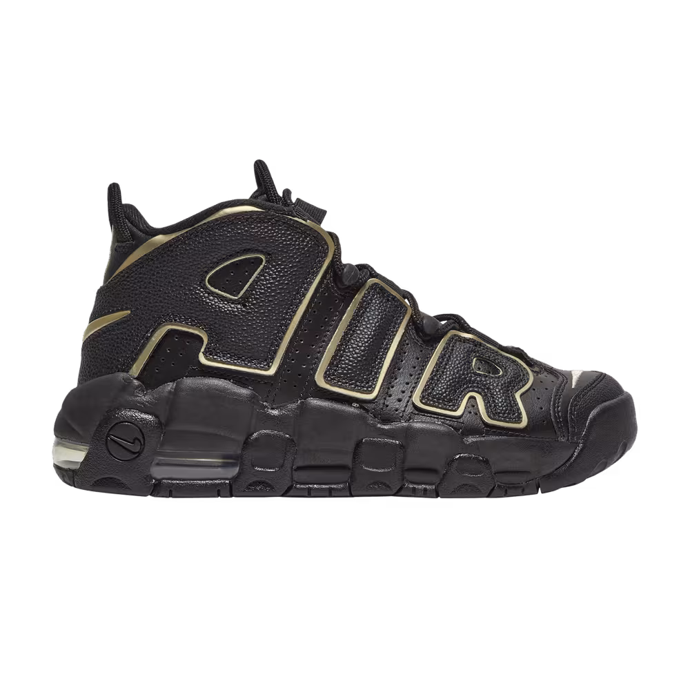 Nike Air More Uptempo GS Black Metallic Gold Star