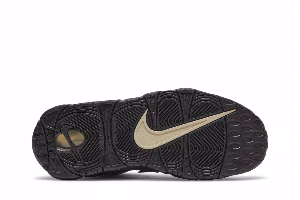 Nike Air More Uptempo GS Black Metallic Gold Star, view 5