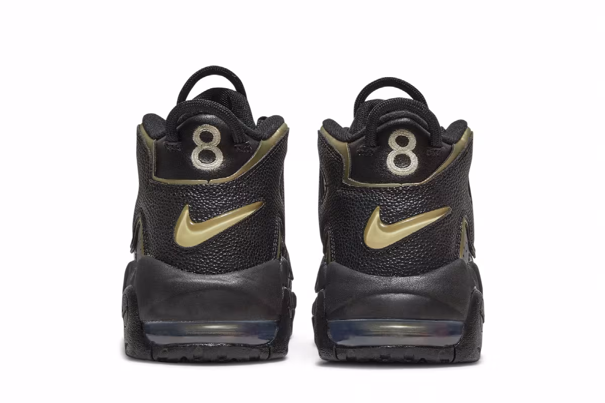 Nike Air More Uptempo GS Black Metallic Gold Star, view 7