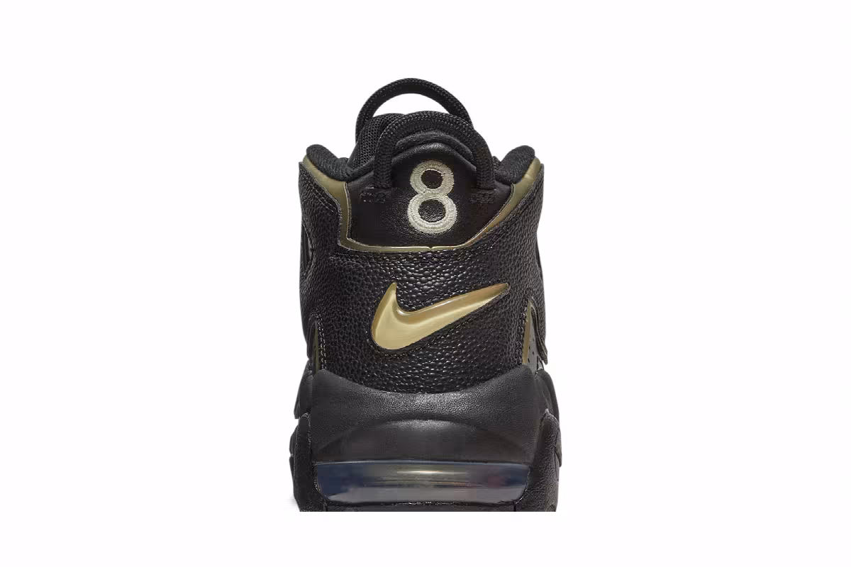 Nike Air More Uptempo GS Black Metallic Gold Star, view 8