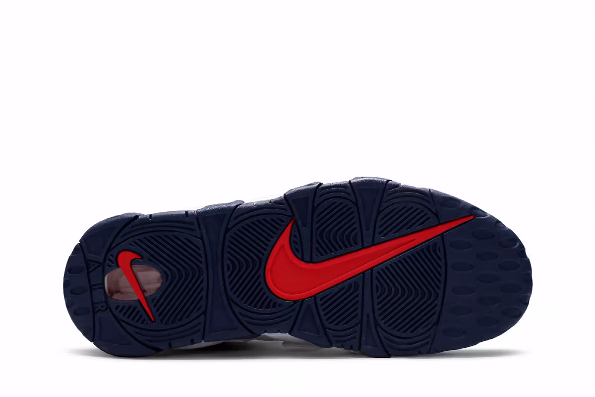 Nike Air More Uptempo Red Navy Camo, view 5