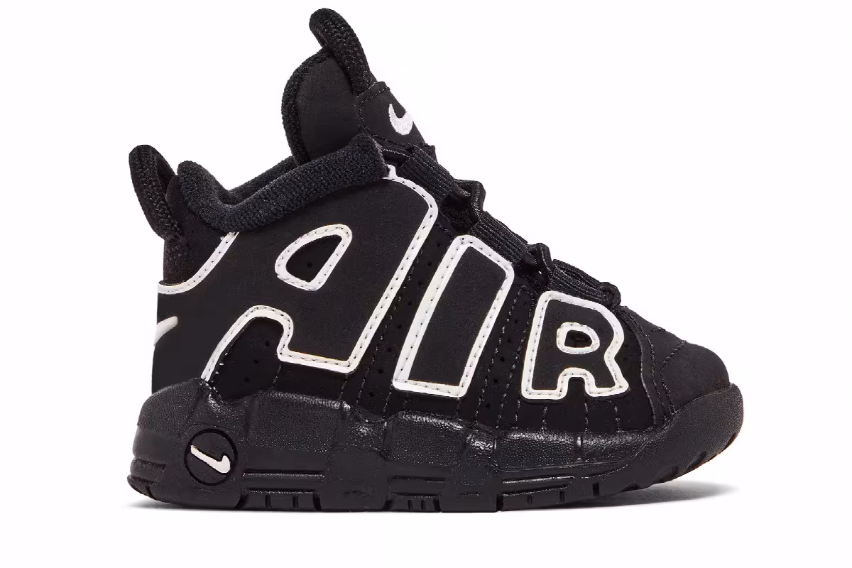Nike Air More Uptempo TD Black White, view 2