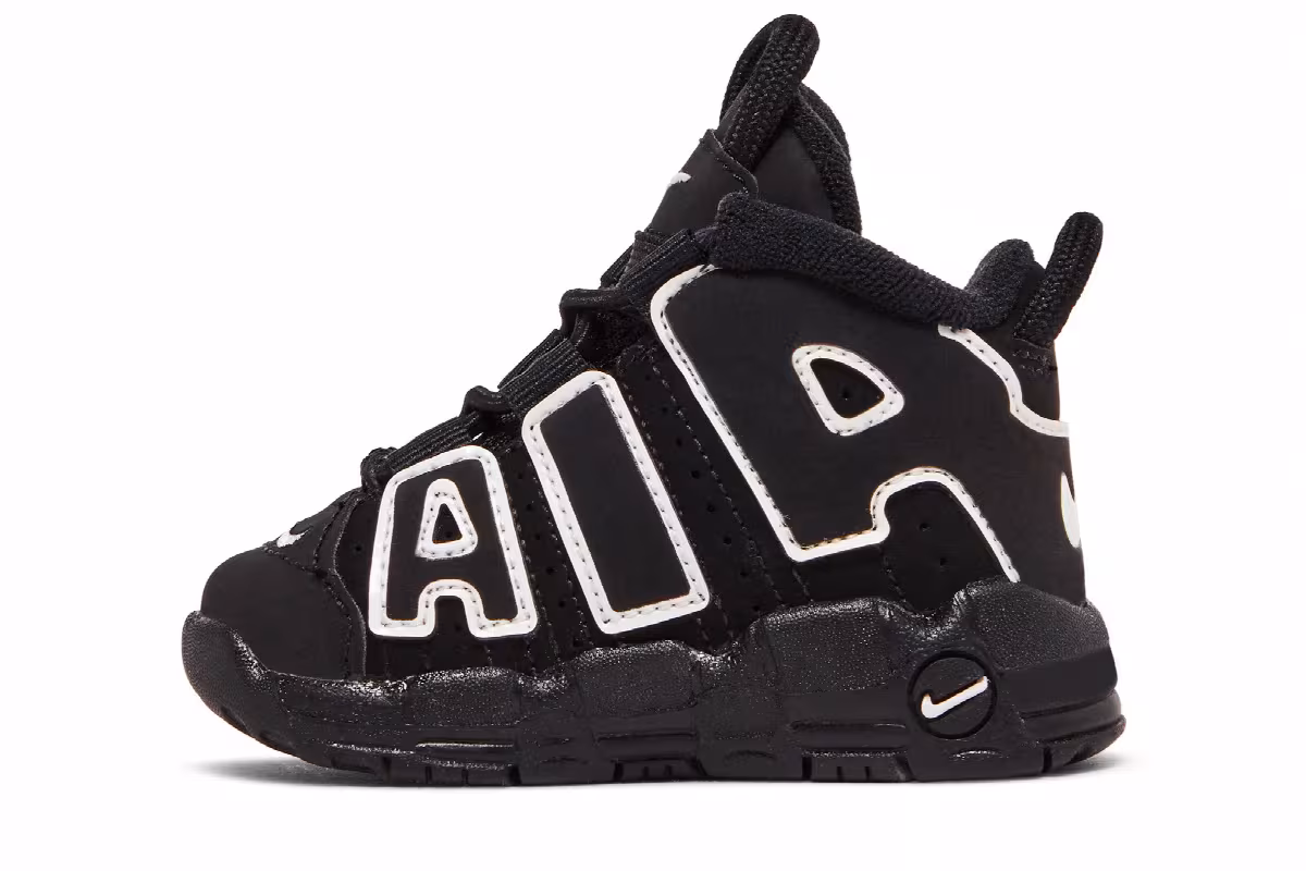 Nike Air More Uptempo TD Black White, view 4