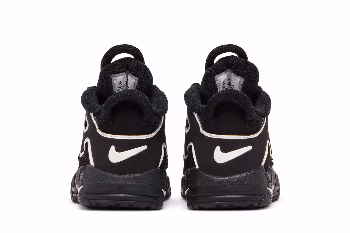 Nike Air More Uptempo TD Black White, view 7