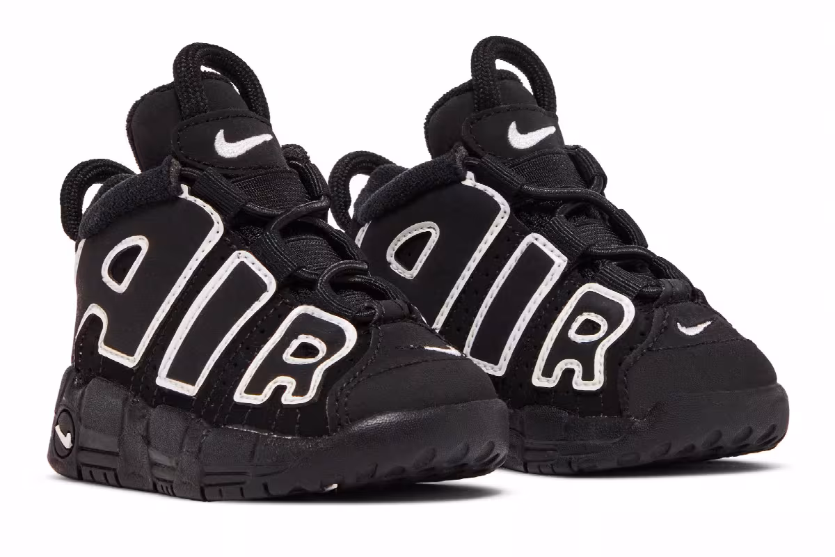 Nike Air More Uptempo TD Black White, view 9