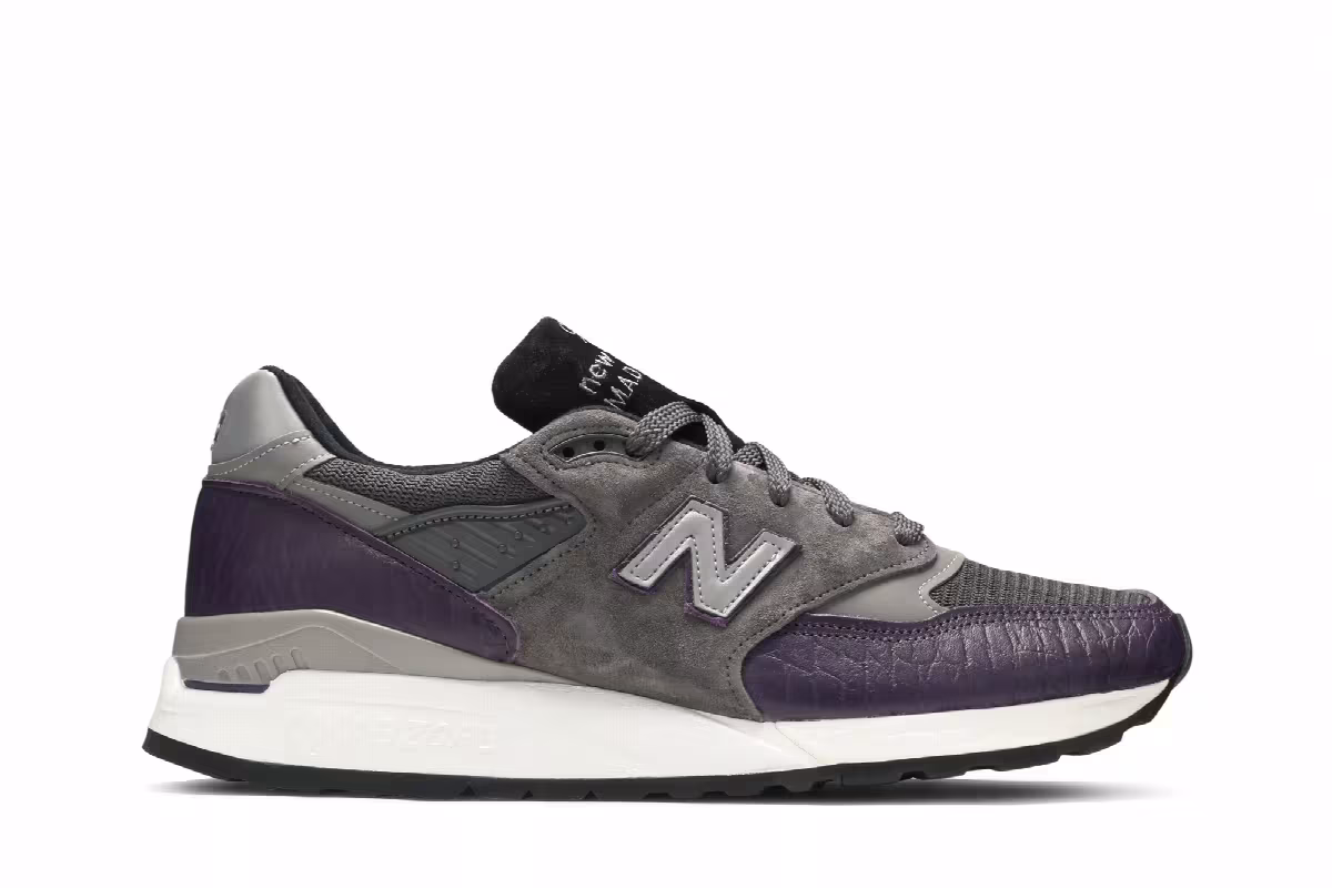 New Balance 998 Made in the USA Purple Croc, view 2