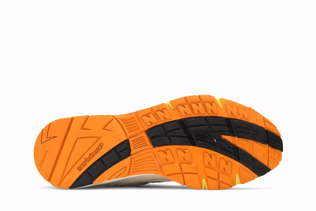 Aries x New Balance 991 Made In England Orange Silver, view 5