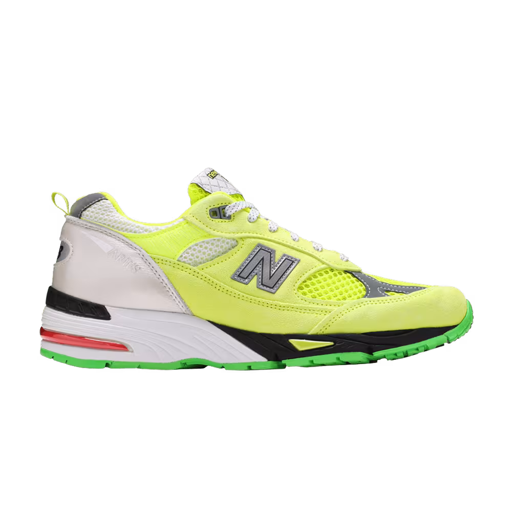 Aries x New Balance 991 Made in England Neon Yellow