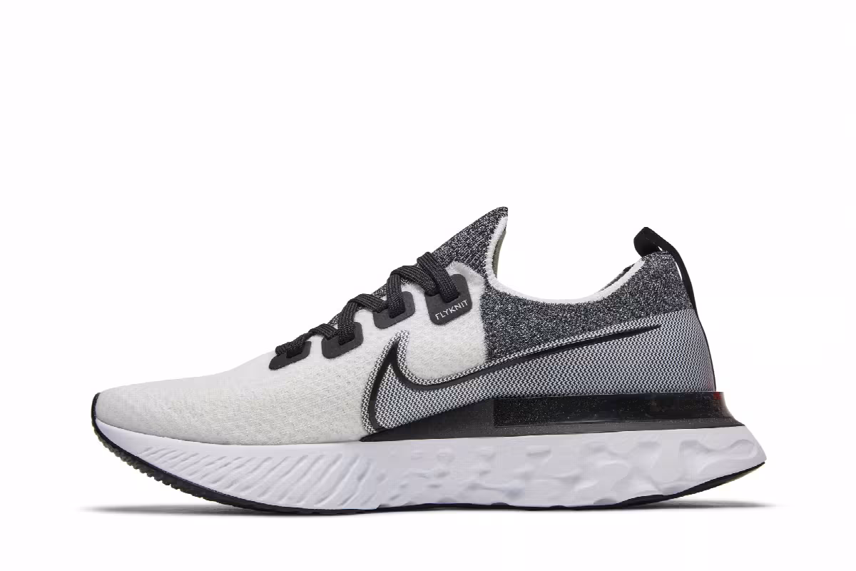 Nike React Infinity Run Flyknit Black White, view 4