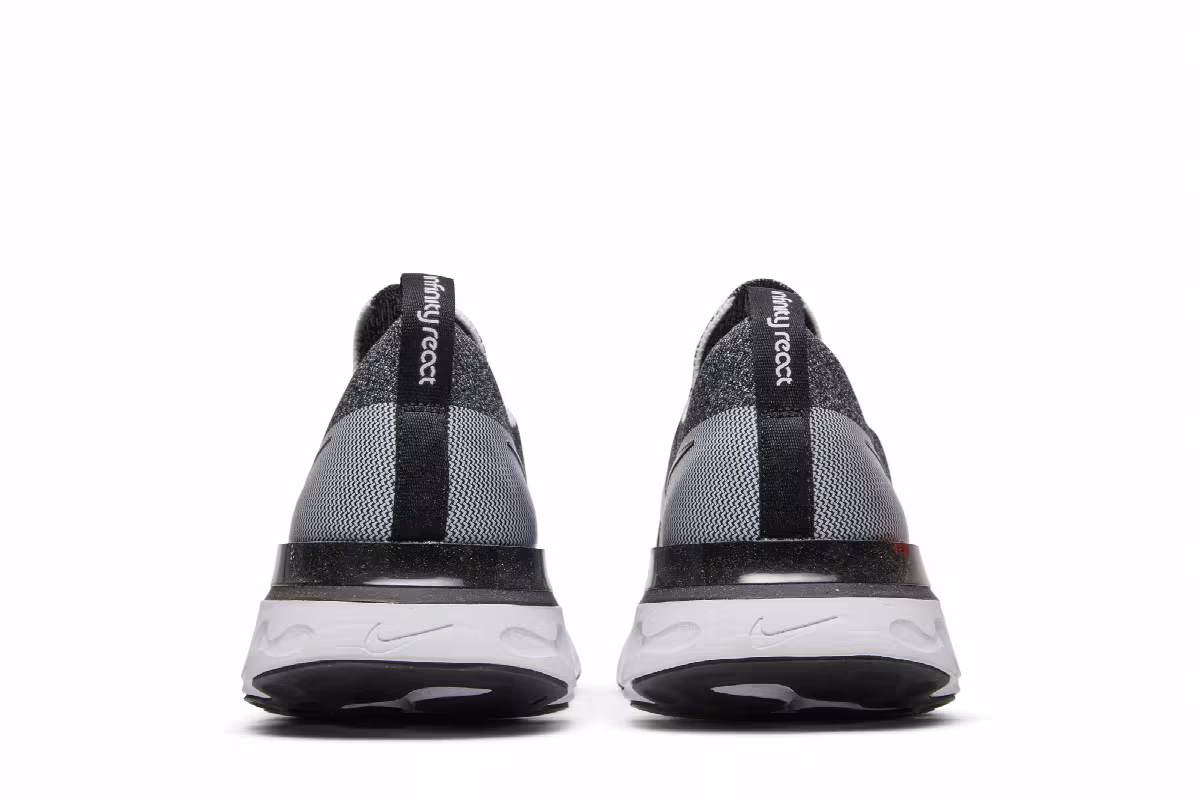 Nike React Infinity Run Flyknit Black White, view 7