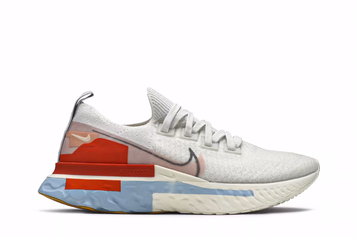 Nike Women's React Infinity Run Flyknit Psychic Blue Coral, view 2