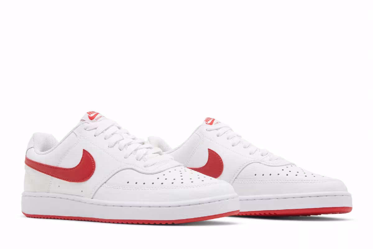 Nike Women's Court Vision Low White University Red, view 9