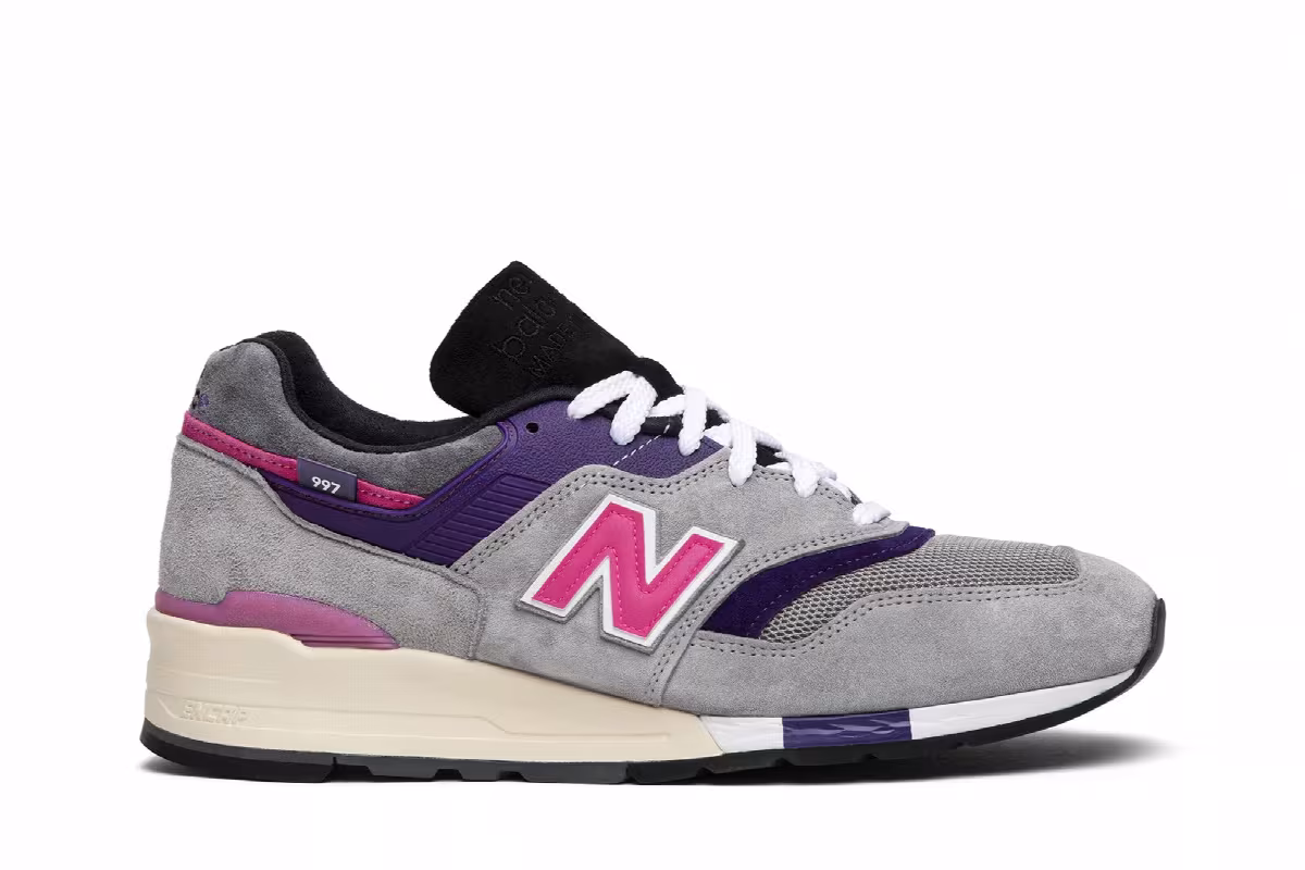 Kith x United Arrows & Sons x New Balance 997 Grey Pink, view 2