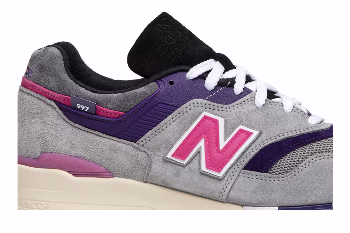 Kith x United Arrows & Sons x New Balance 997 Grey Pink, view 3
