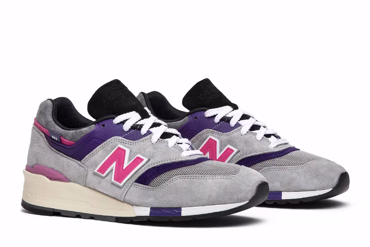 Kith x United Arrows & Sons x New Balance 997 Grey Pink, view 9