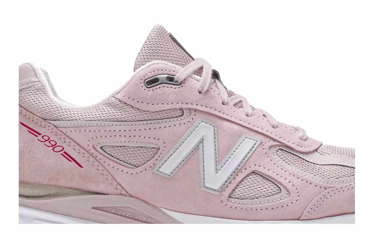 New Balance 990v4 Made In USA Pink Ribbon, view 3