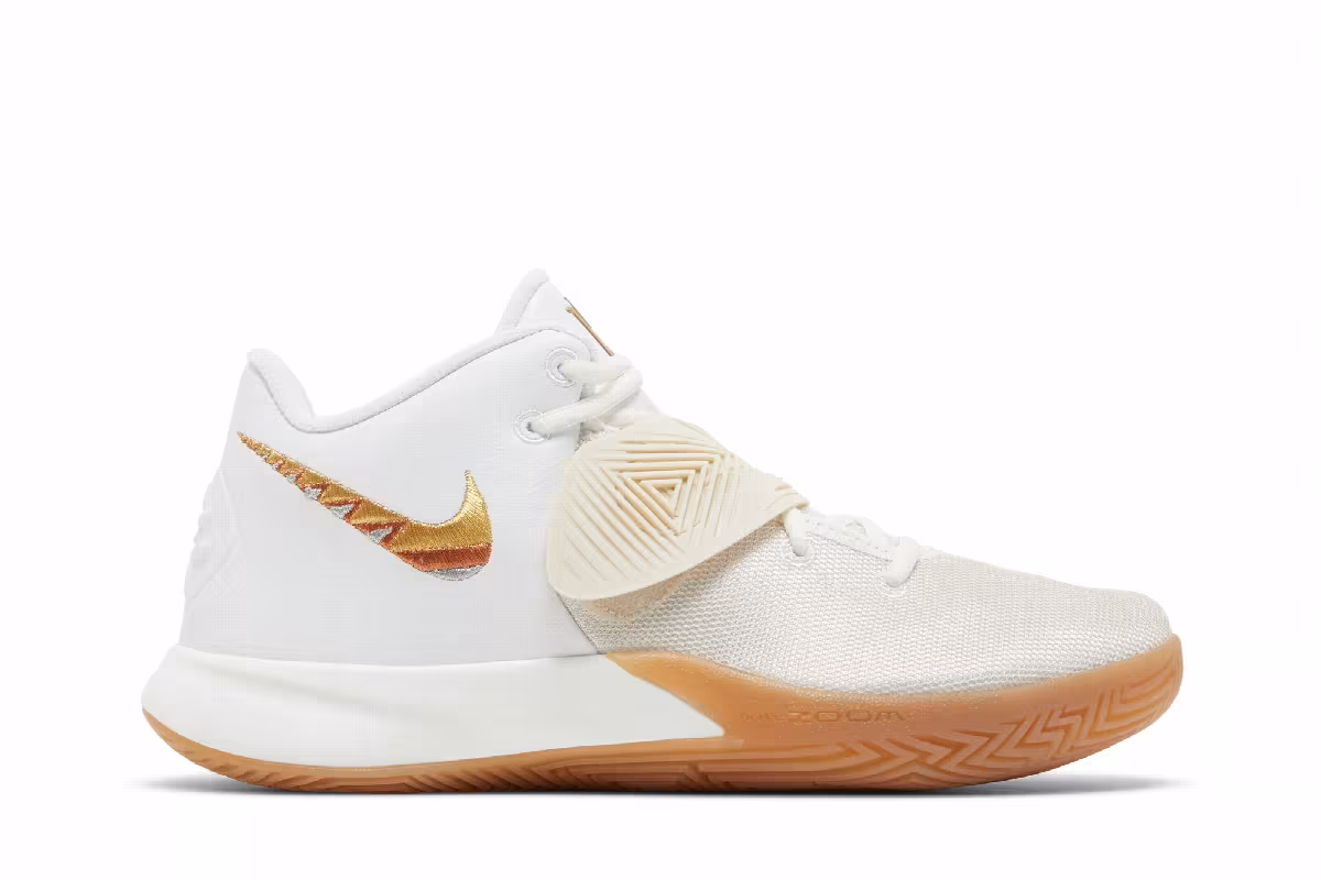 Nike Kyrie Flytrap 3 White Metallic Gold Gum, view 2