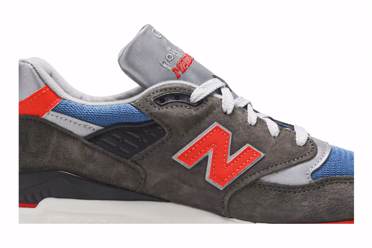 J. Crew x New Balance 998 Made in USA Grey Blue Orange, view 3