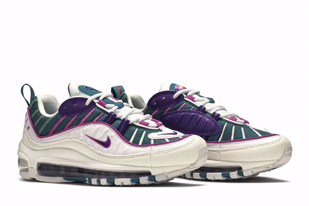 Nike Women's Air Max 98 Teal Purple, view 9