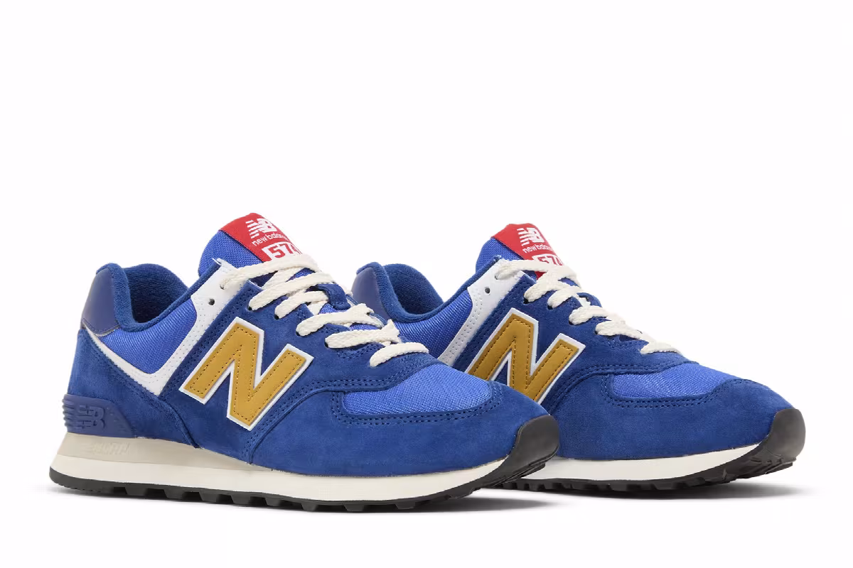 New Balance 574 Royal Blue Gold, view 9