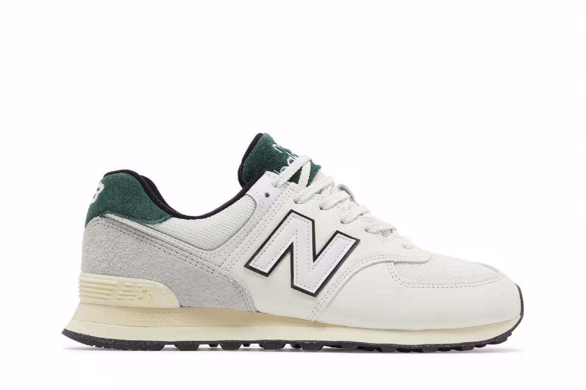 New Balance 574 White Green, view 2
