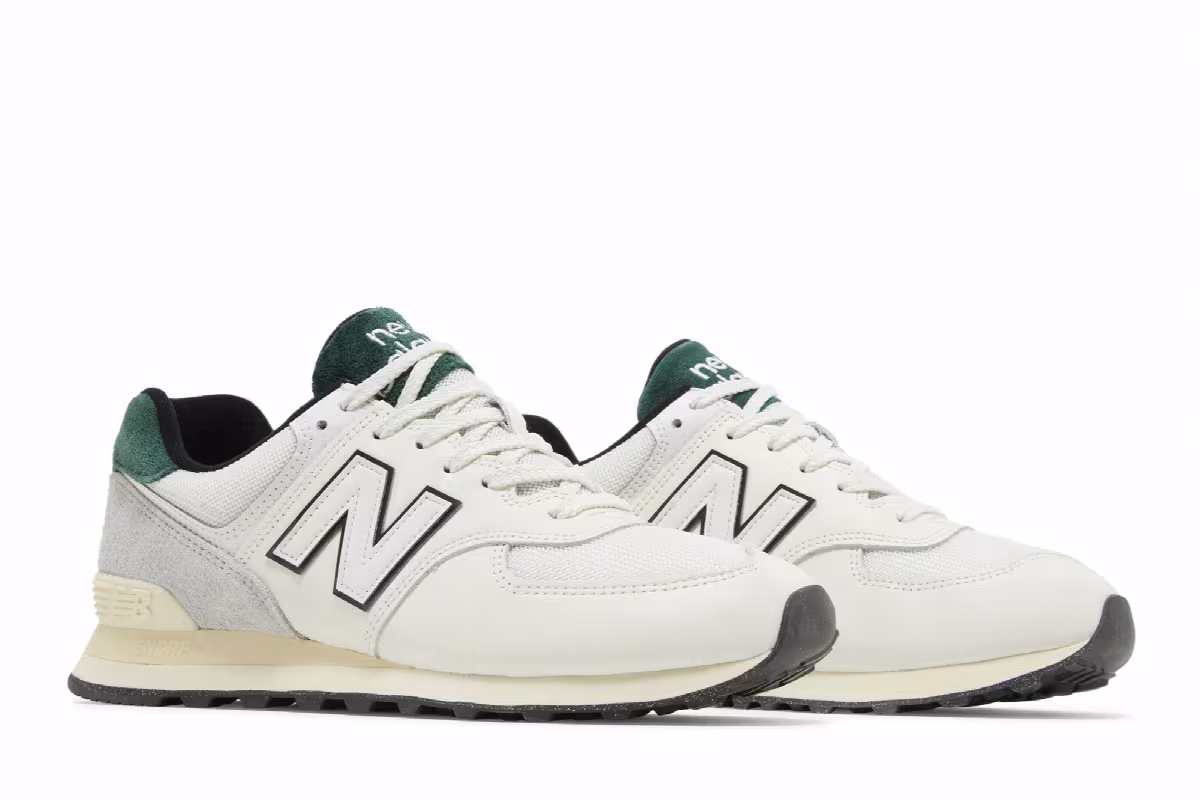 New Balance 574 White Green, view 9