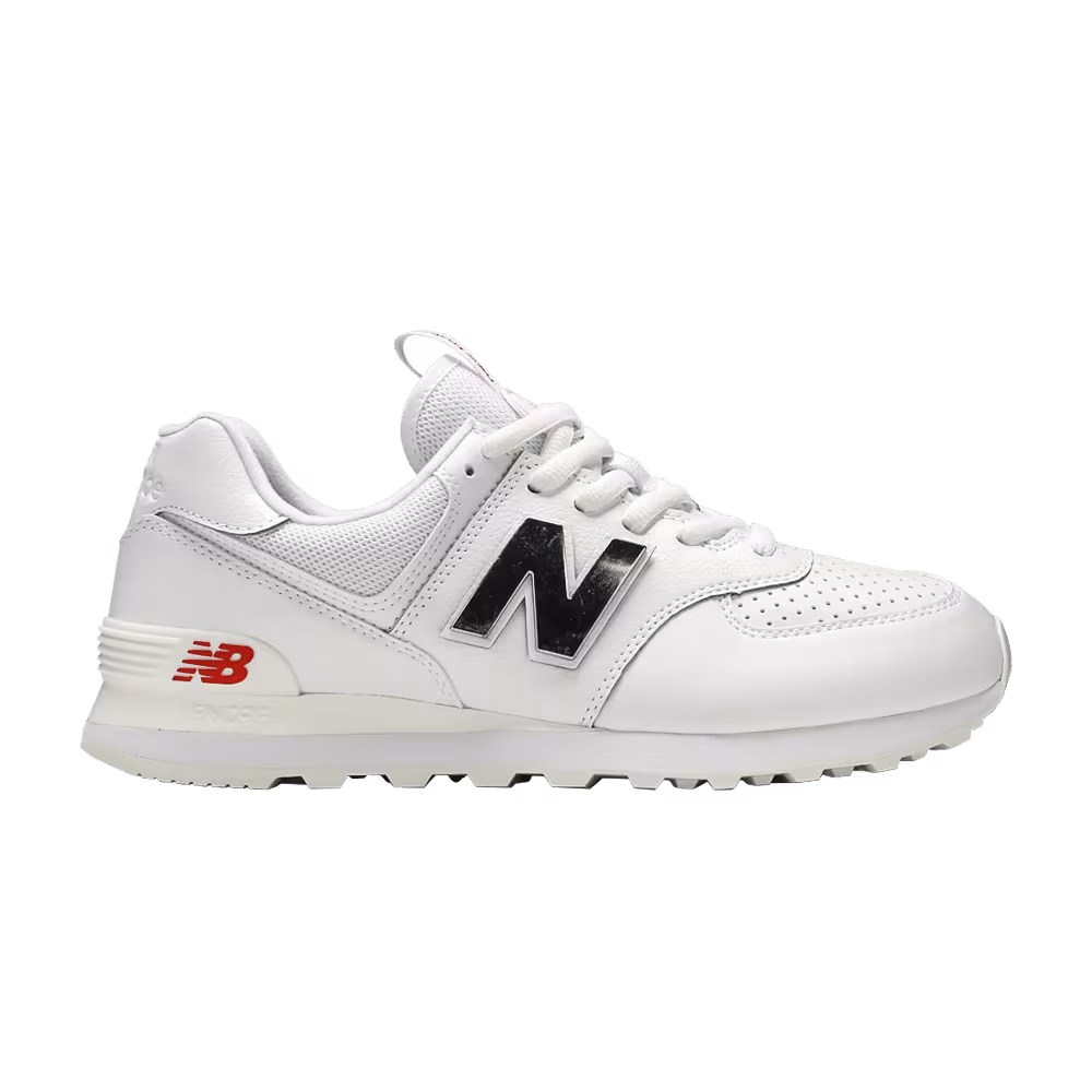 New Balance 574 Metallic - White Neo Flame