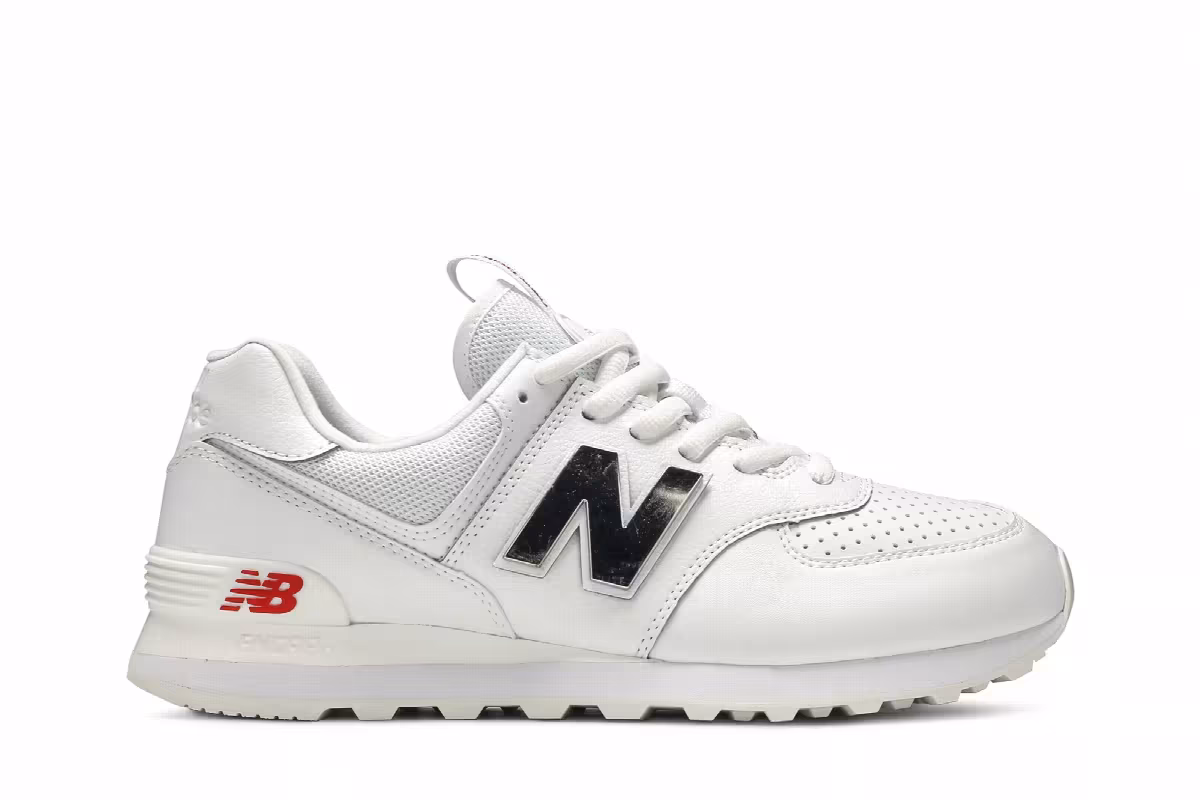 New Balance 574 Metallic - White Neo Flame, view 2