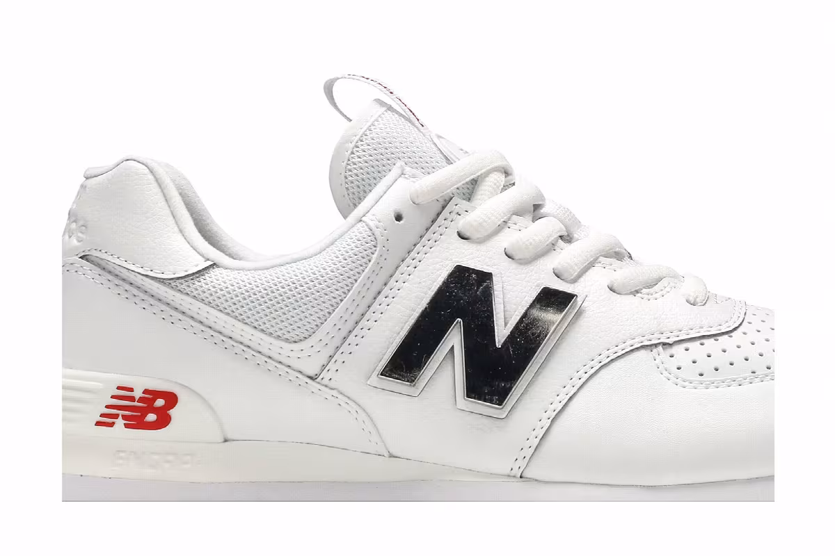 New Balance 574 Metallic - White Neo Flame, view 3