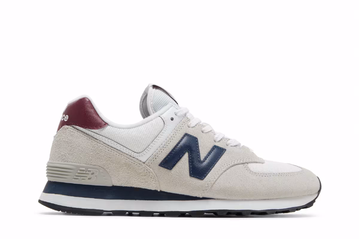 New Balance 574 White Natural Indigo, view 2