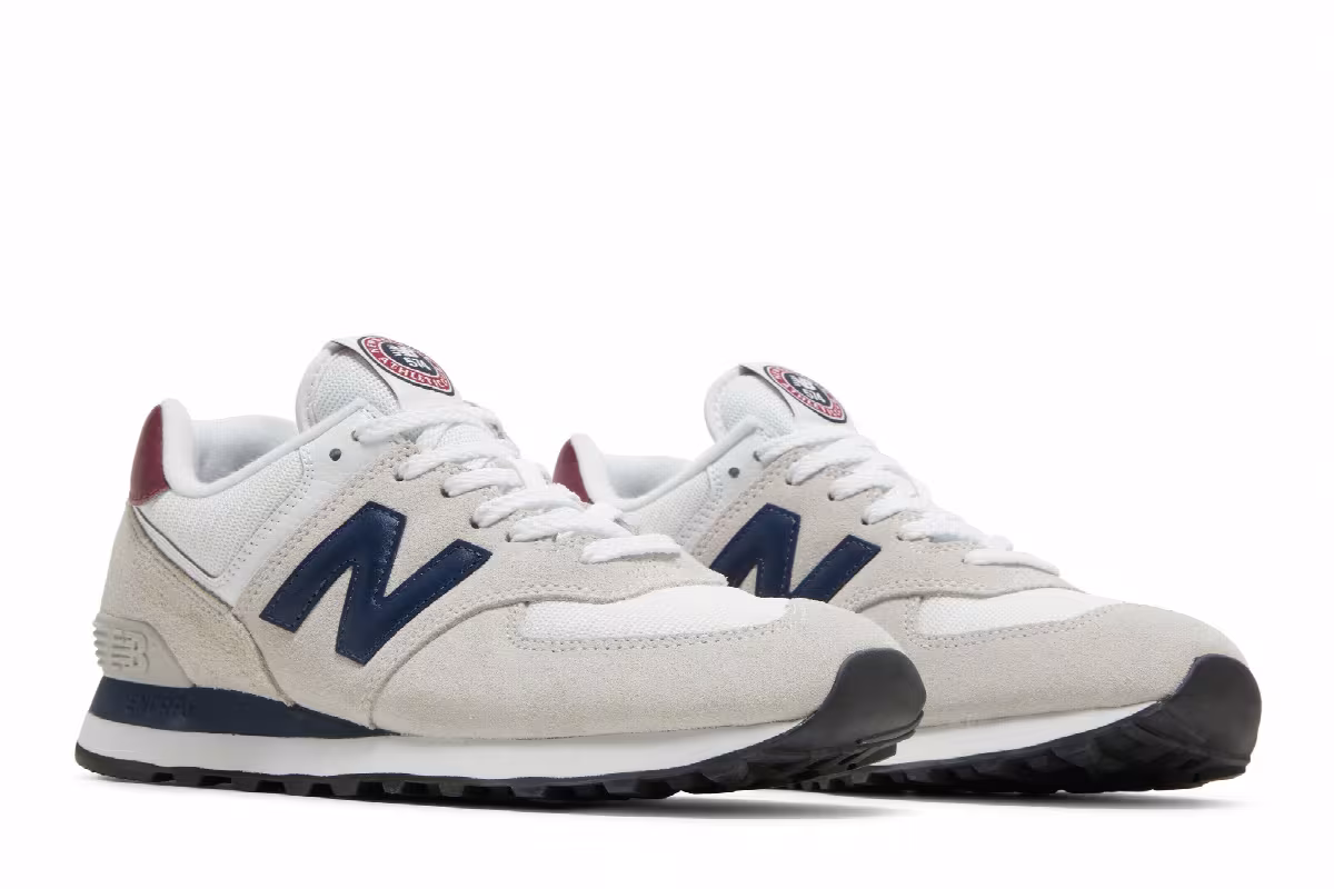 New Balance 574 White Natural Indigo, view 9