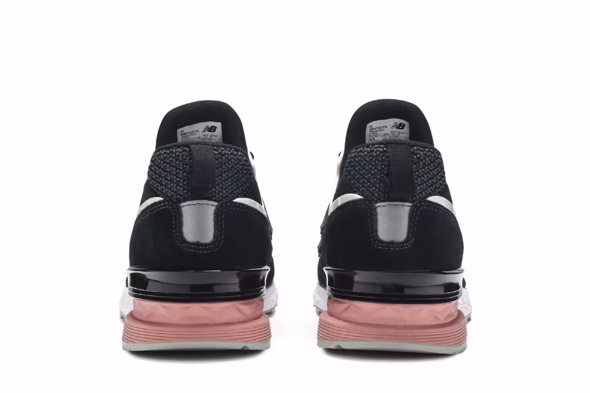 New Balance 574 Black White Pink, view 7