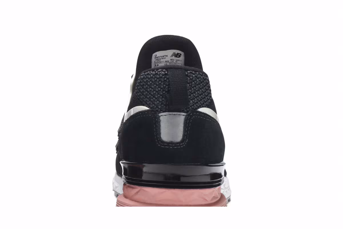 New Balance 574 Black White Pink, view 8