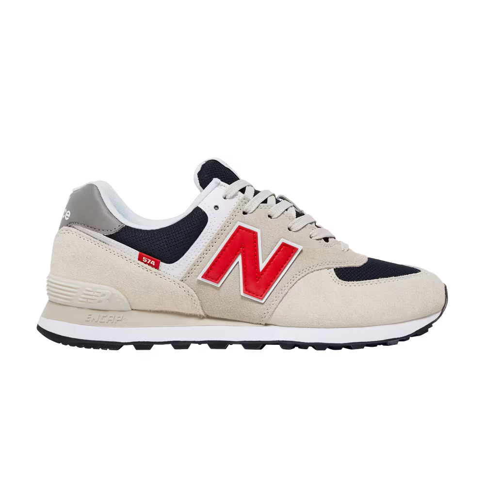 New Balance 574 Beige Red Blue