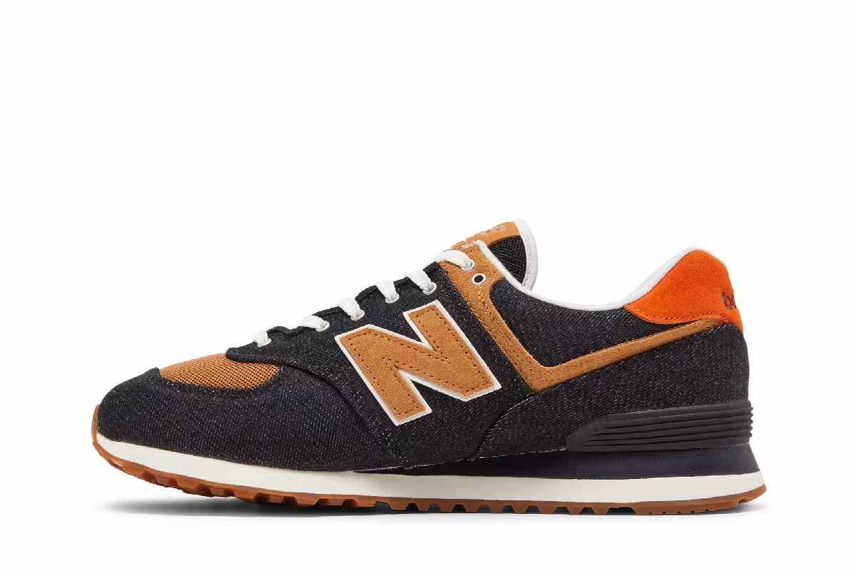 New Balance 574 Denim - Black Faded Workwear, view 4